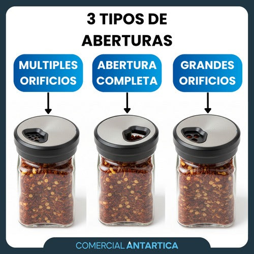 Set Especiero Base Negra 8 Frascos