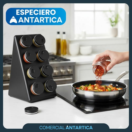 Set Especiero Base Negra 8 Frascos